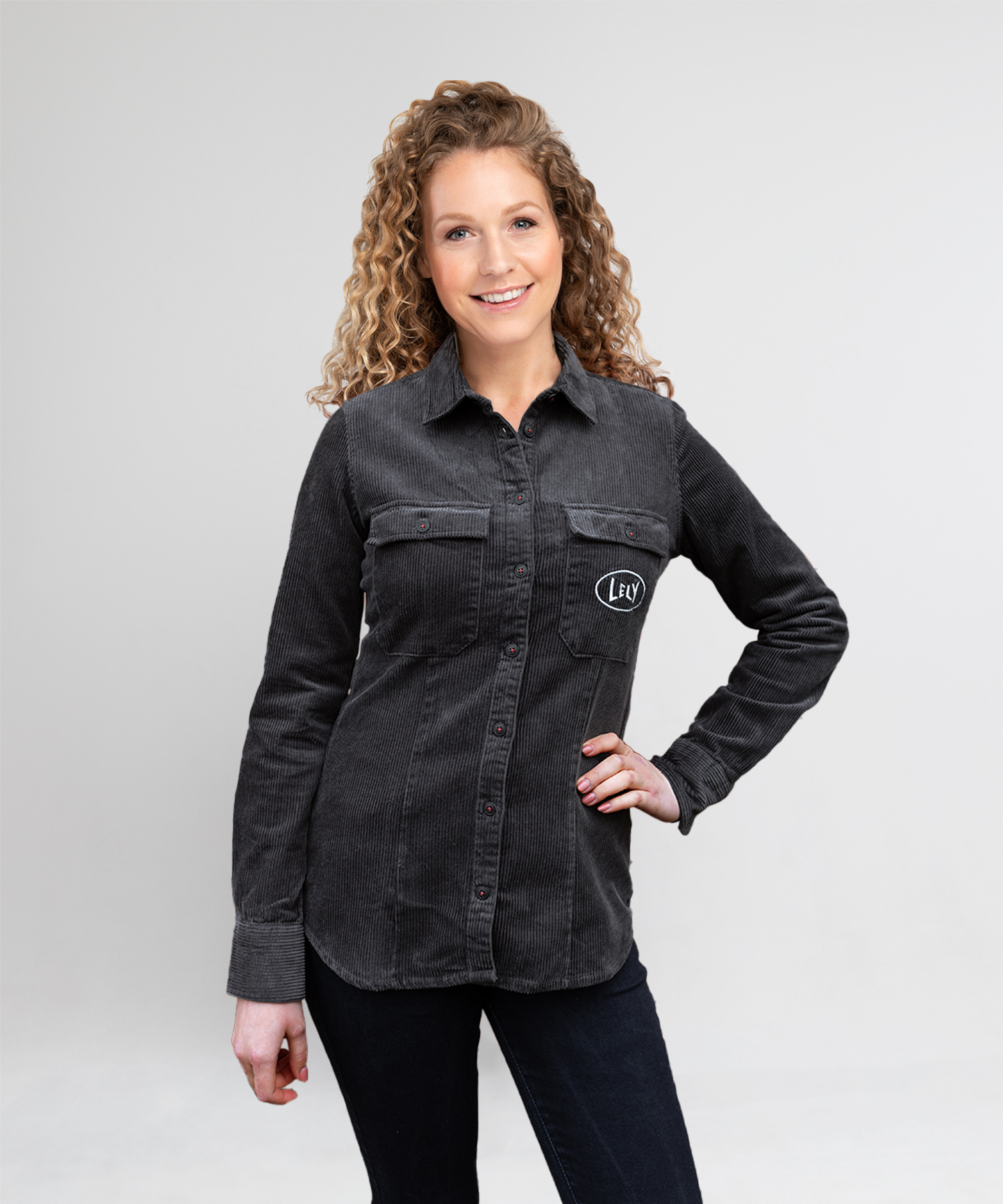 Corduroy blouse grijs dames